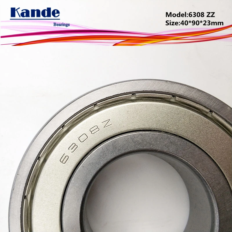 Kande 6308ZZ 2 шт. ABEC 5 6308 2Z Однорядный глубокий шаровой подшипник 40x90x23 мм 6308Z