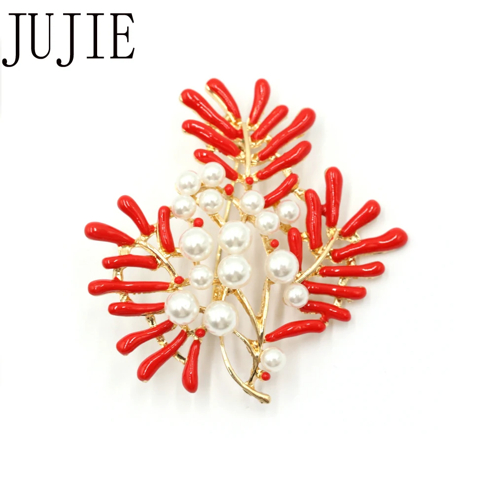 

JUJIE Fashion Pearl Flower Brooch For Women Brooches Corsages Exquisite Enamel Pins Jewelry Dropshipping
