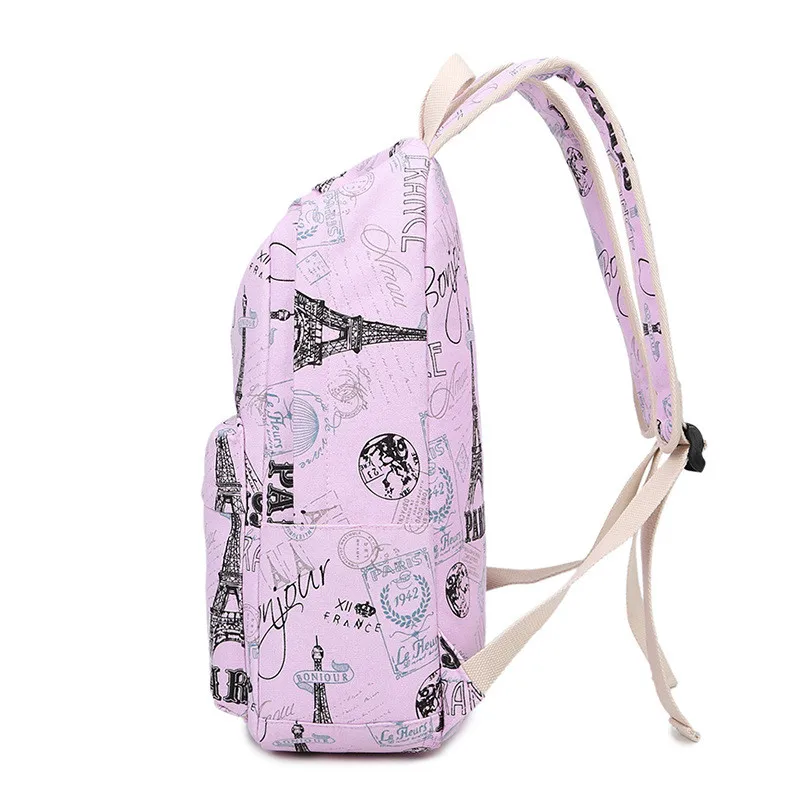 Новинка 2019 рюкзаки с Эйфелевой башней и цветочным принтом школьные сумки рюкзак