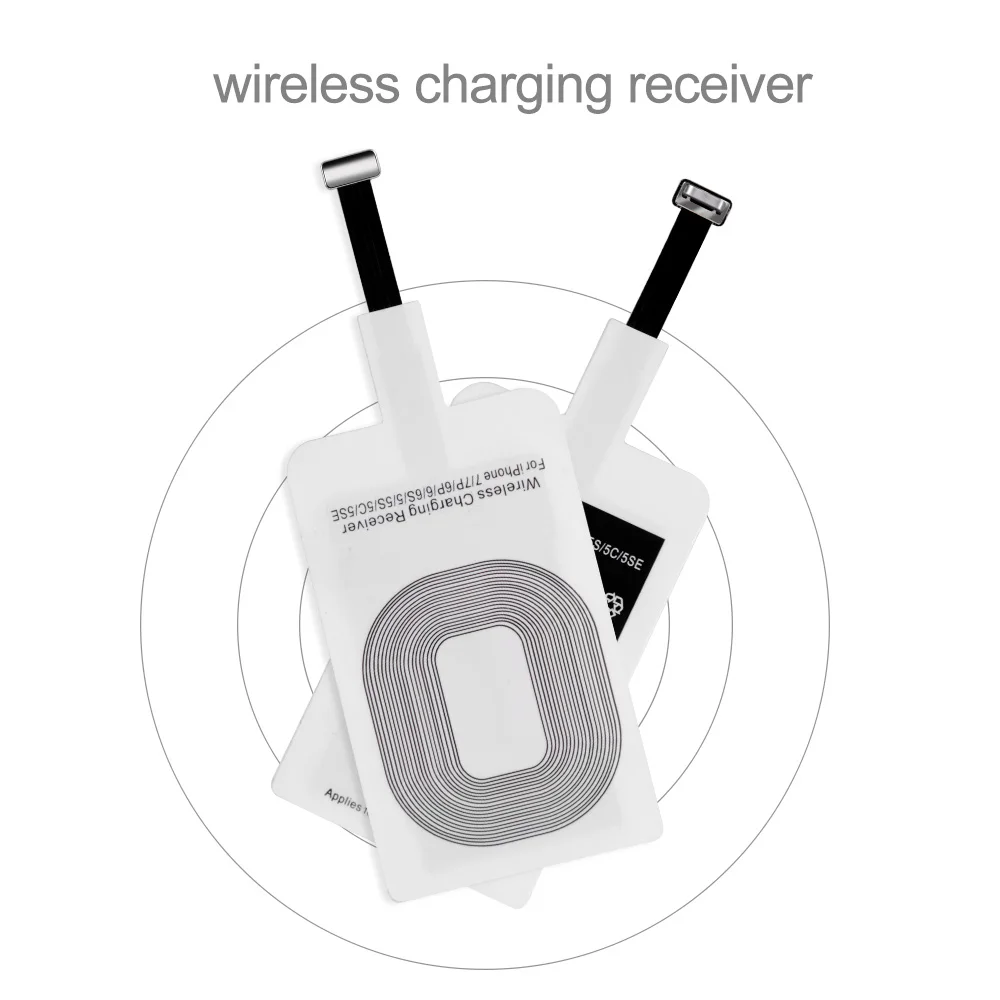 Универсальный Ци Беспроводной Зарядное устройство приемник для iPhone 5 5S 7 6 S плюс Pad