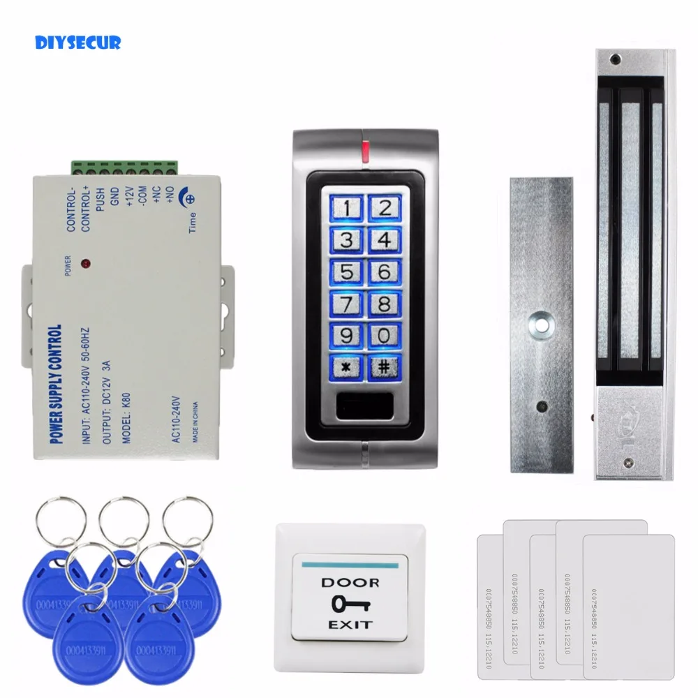 DIYSECUR 280 кг магнитный замок 125 кГц RFID Пароль Клавиатура система контроля доступа