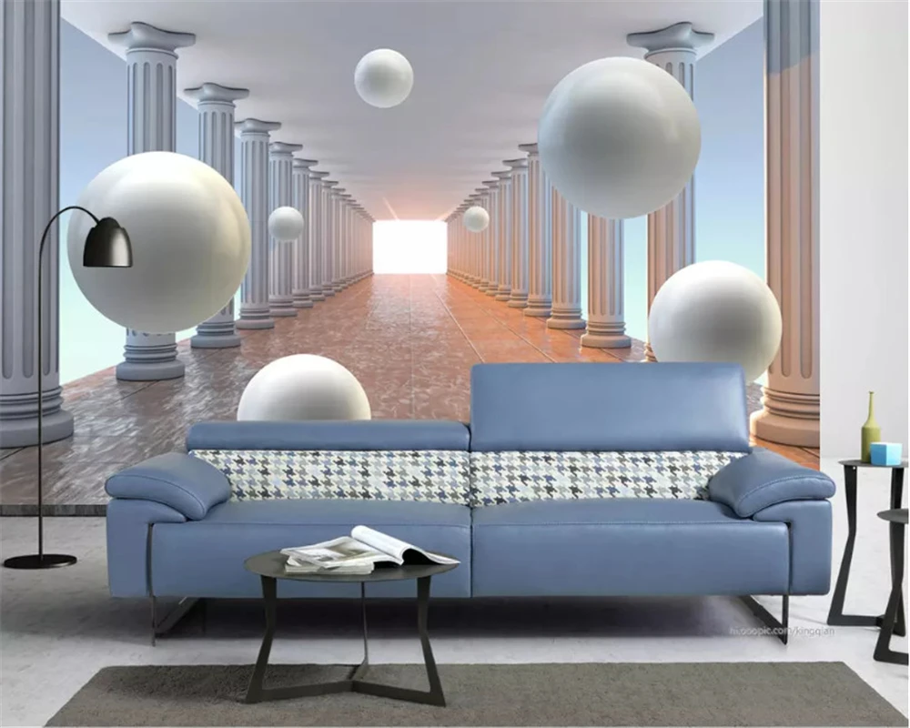 Пользовательские свежие и красивые экологические 3d обои papel де parede круглый шар