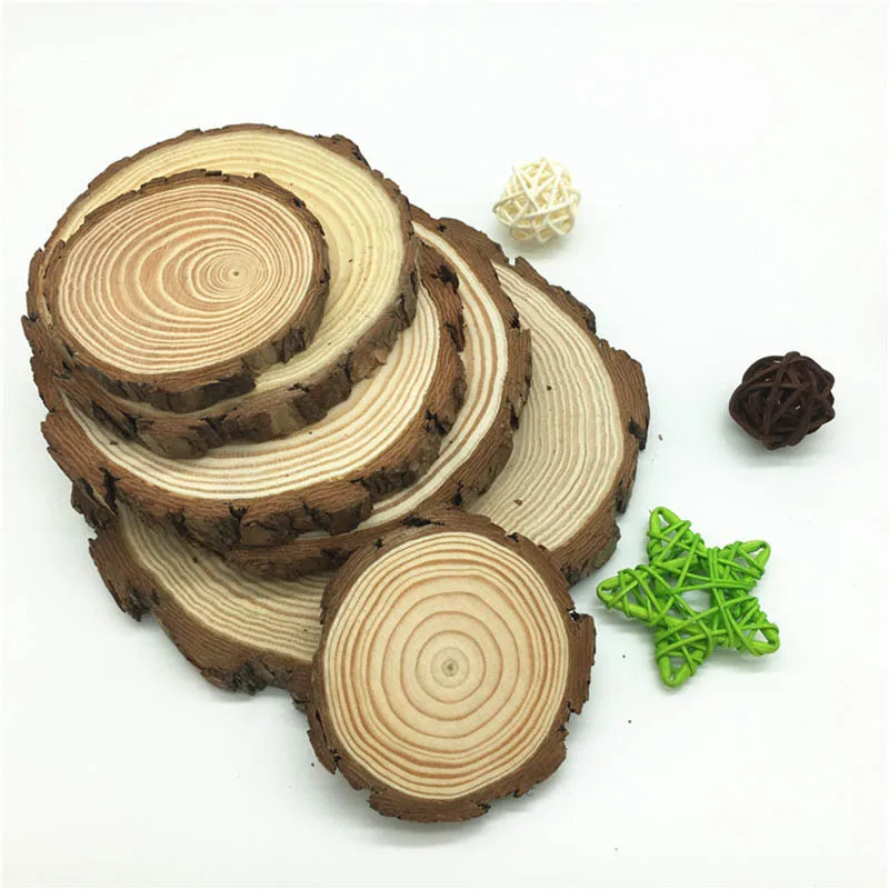 5pcs Unfinished Natural Round Wood Slices Diy Craft Decorations For Birthday Party Wedding Gift Tags DIY Crafts Painting