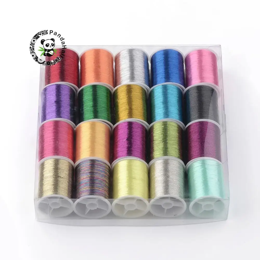 

0.1mm Metallic Cord for Jewelry Making Mixed Color about 55m/roll 20rolls/box