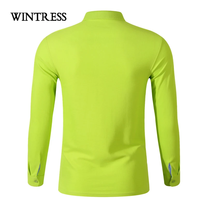 WINTRESS Plus Size Men Polo Shirt Autumn Winter Smart Casual Top Clothes Long Sleeve Button Colorful Can Custom Logo | Мужская одежда