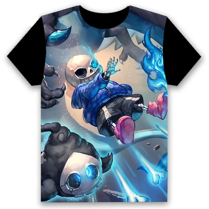 Модная мужская футболка аниме Undertale Sans Frisk Чара Папирус игра Косплей короткий рукав Повседневная унисекс черная футболка на заказ - Цвет: 15
