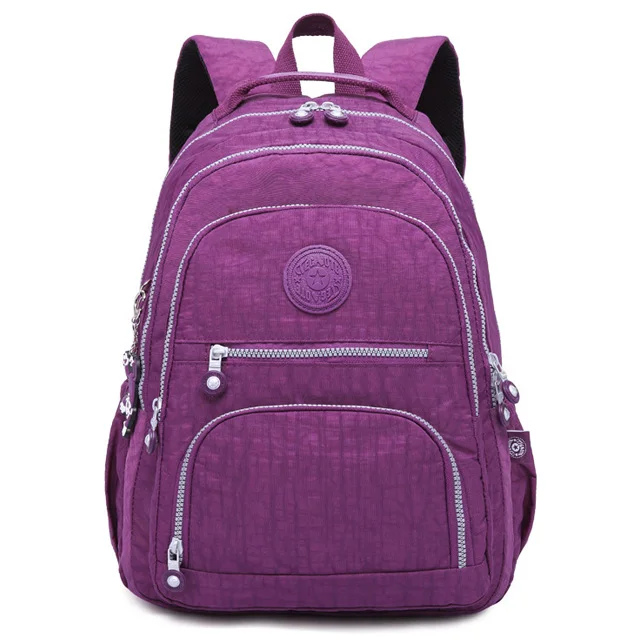 Модная школьная сумка Mochila Feminina, рюкзак для девочек-подростков, школьный рюкзак для женщин, нейлоновый рюкзак для путешествий, женский рюкзак - Цвет: Фиолетовый