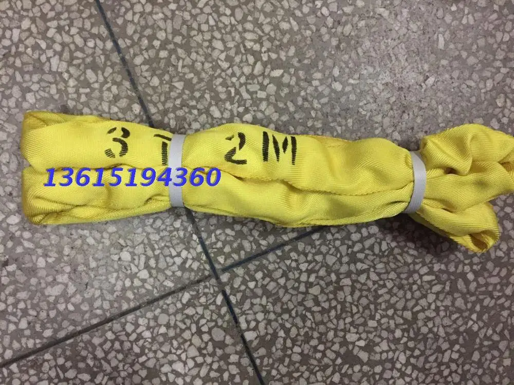 

3T2M гибкий подъемный ремень 3 тонны 2 метра от 1,5 тонны 3 Тонны Тяжелых строп с двумя концами промышленного кругового стропа