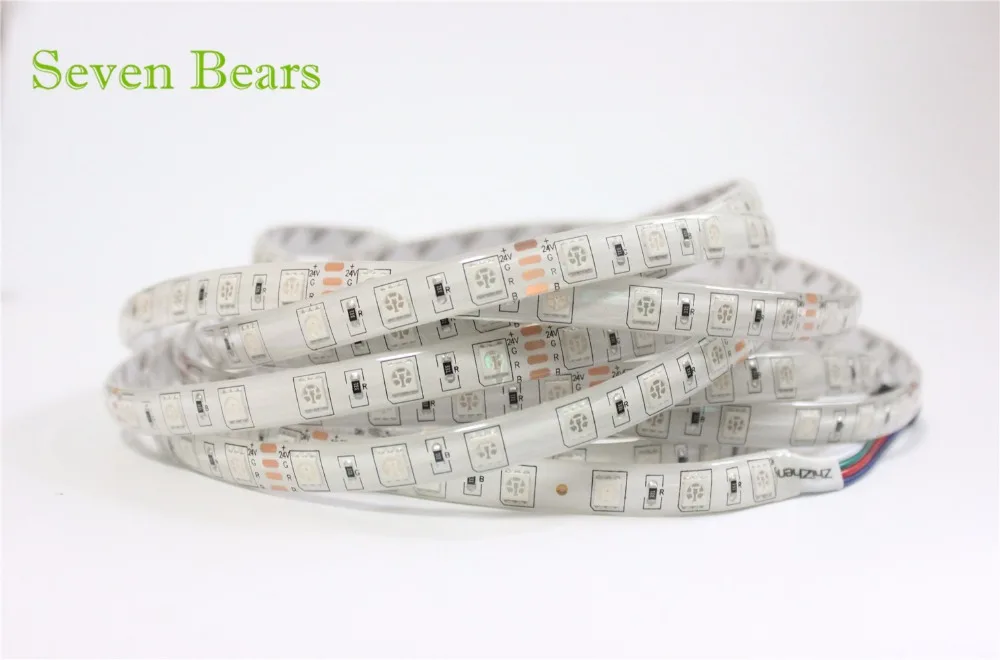 Водонепроницаемая светодиодная лента IP65 DC24V 5050 SMD 5 м 300led 60led/M Белый/теплый белый/RGB