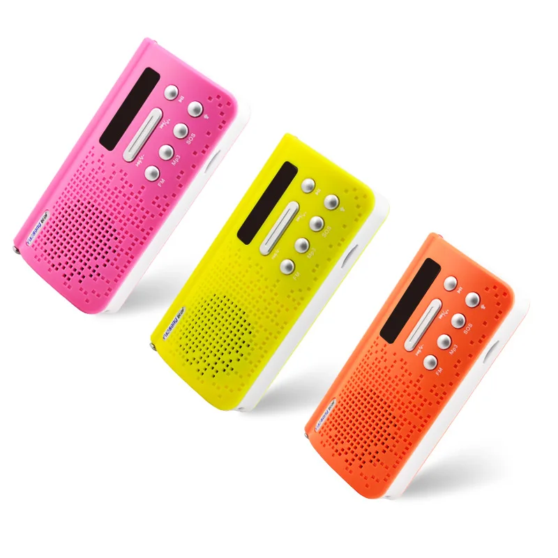 T308 портативный стерео мини FM радио динамик музыкальный плеер с TF картой USB AUX вход