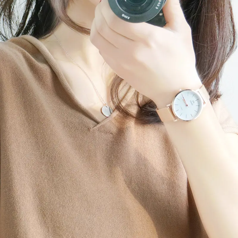 Smpevrg 100%Cotton Knitted Sweater Women And Pullover V-Neck Half Sleeve Casual Female Pull Femme | Женская одежда