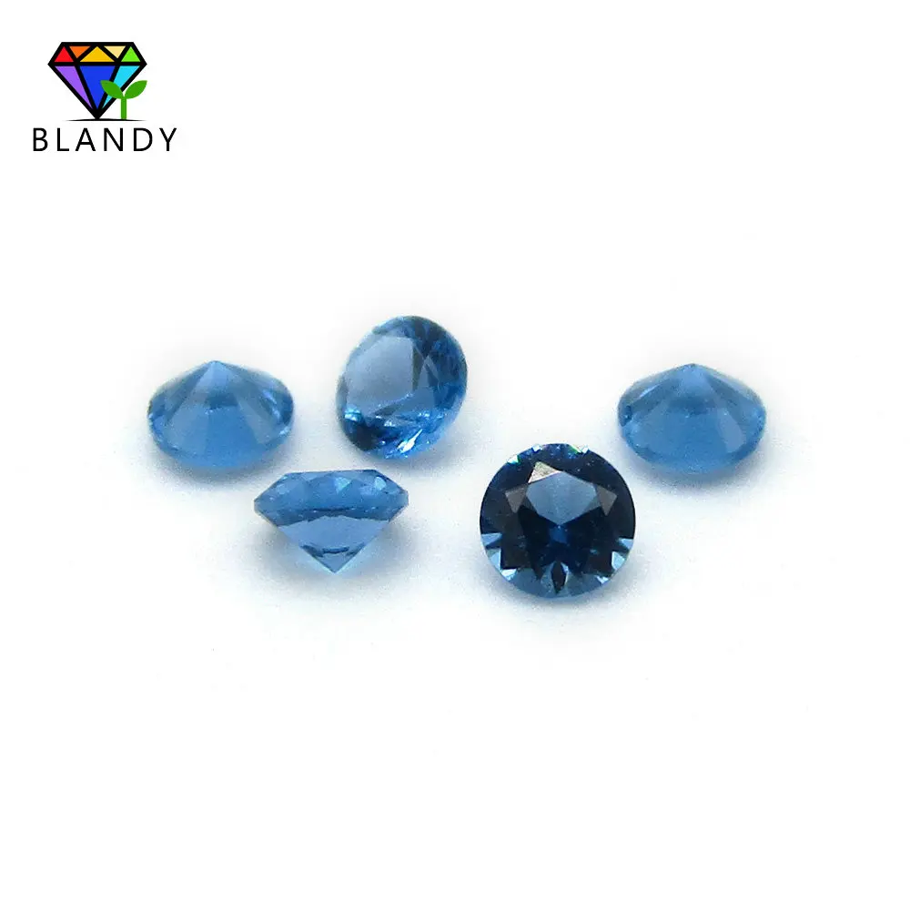 

1000pcs/lot AAAAA Grade 1.0-3.0mm Round Machine Cut London Blue Nano Stone Wax Casting Synthetic Blue Nano Beads For Jewelry