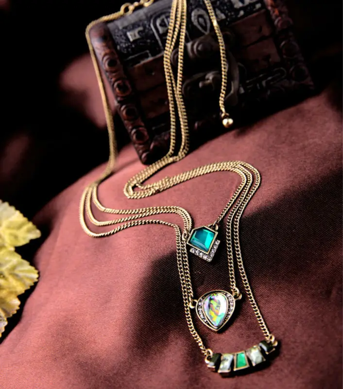 Bulk Price Gold Color 2015 New Necklace Multi Layer Long Wholesale Factory Handcraft For Women Resin Made | Украшения и