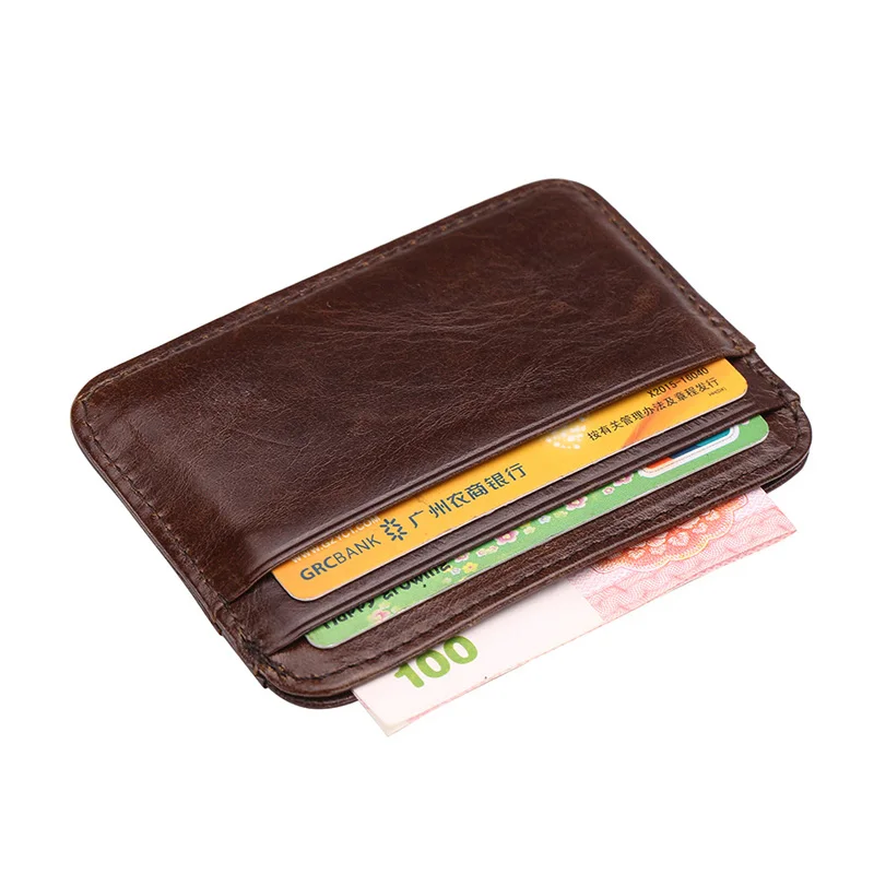 Футляр для визиток из натуральной кожи мужчин чехол кредитных карт защиты