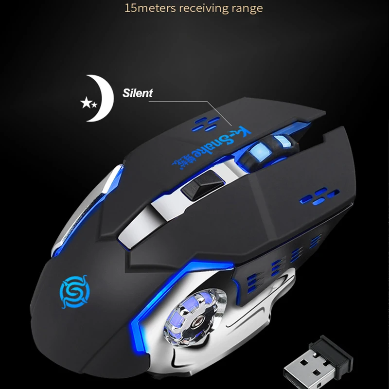 K SNAKE Беспроводной игровой Мышь геймера с 6 кнопками механический дизайн USB