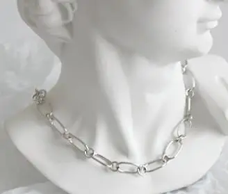silver Шанис 925 пробы серебро INS тату-чокер стрейч Цепочки и ожерелья Для женщин ретро Винтаж эластичный колье-чокер Цепочки и ожерелья для девочек, ювелирное изделие, подарок - Окраска металла: silver