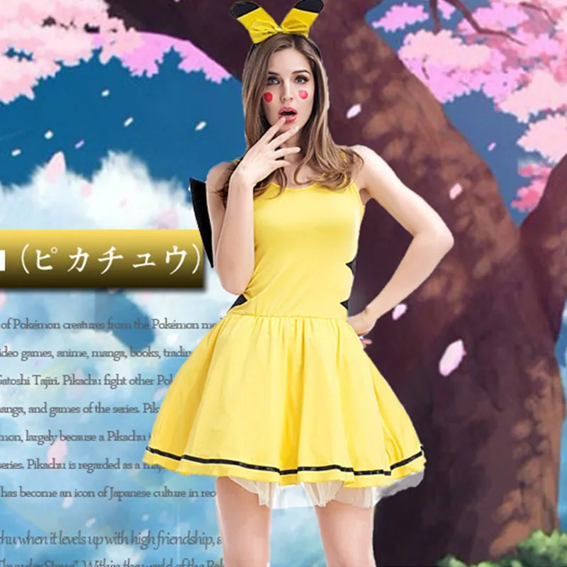 Women Bikachu Anime Cosplays Female Halloween Animal Costumes Carnival Purim Masquerade Nightclub Role play Party dress |
