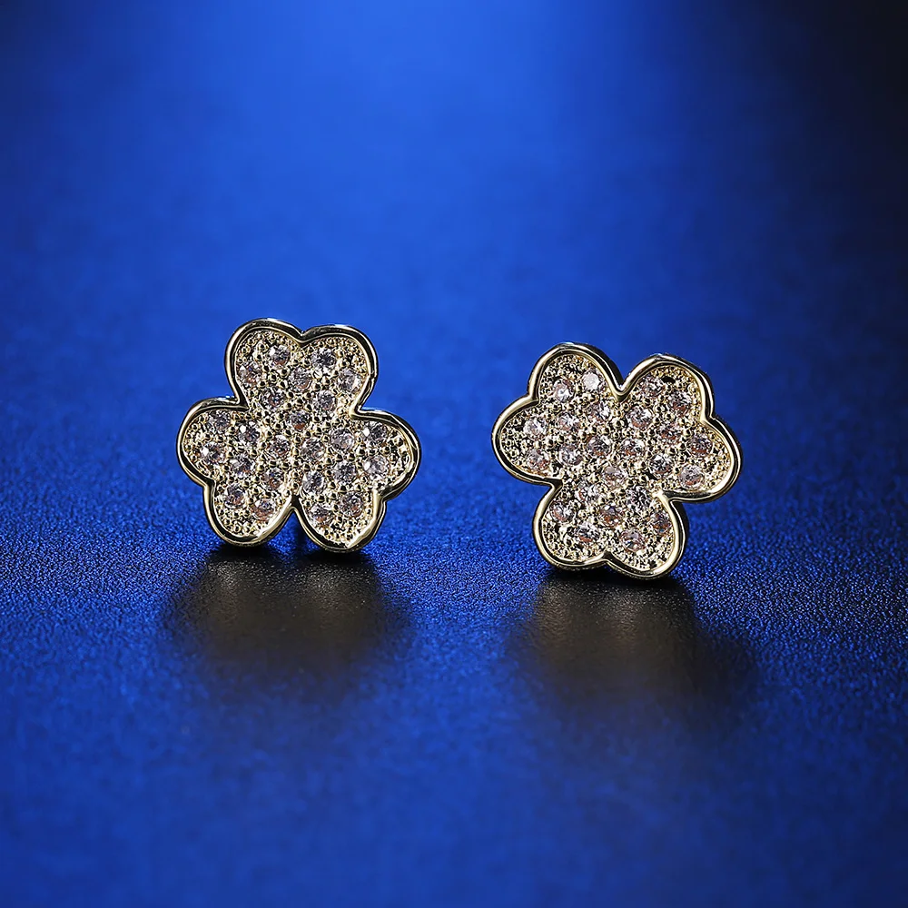 Серьги-пусеты в европейском стиле элегантные серьги-пусеты золотого и