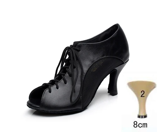 Black Heel 80mm Женские бальные Туфли для латинских танцев на высоком каблуке 6/7. 5/8/8,5 см женские Сальса Танго современный Обувь для танцев социальная обувь для вечеринок 1600 - Цвет: Black Heel 80mm