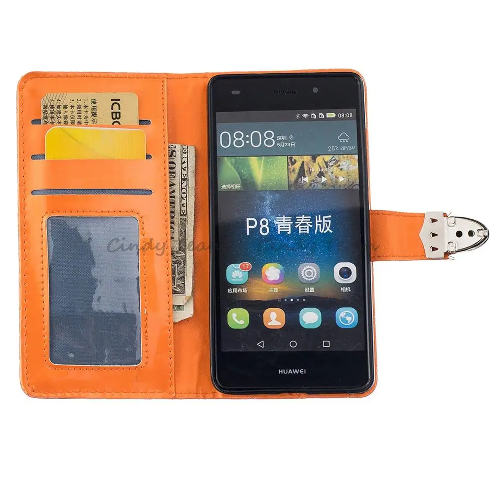 Пряжка сплава Крест PU Кожаный Чехол Откидная Крышка Для Huawei Ascend P8 Lite Мини Честь 5X