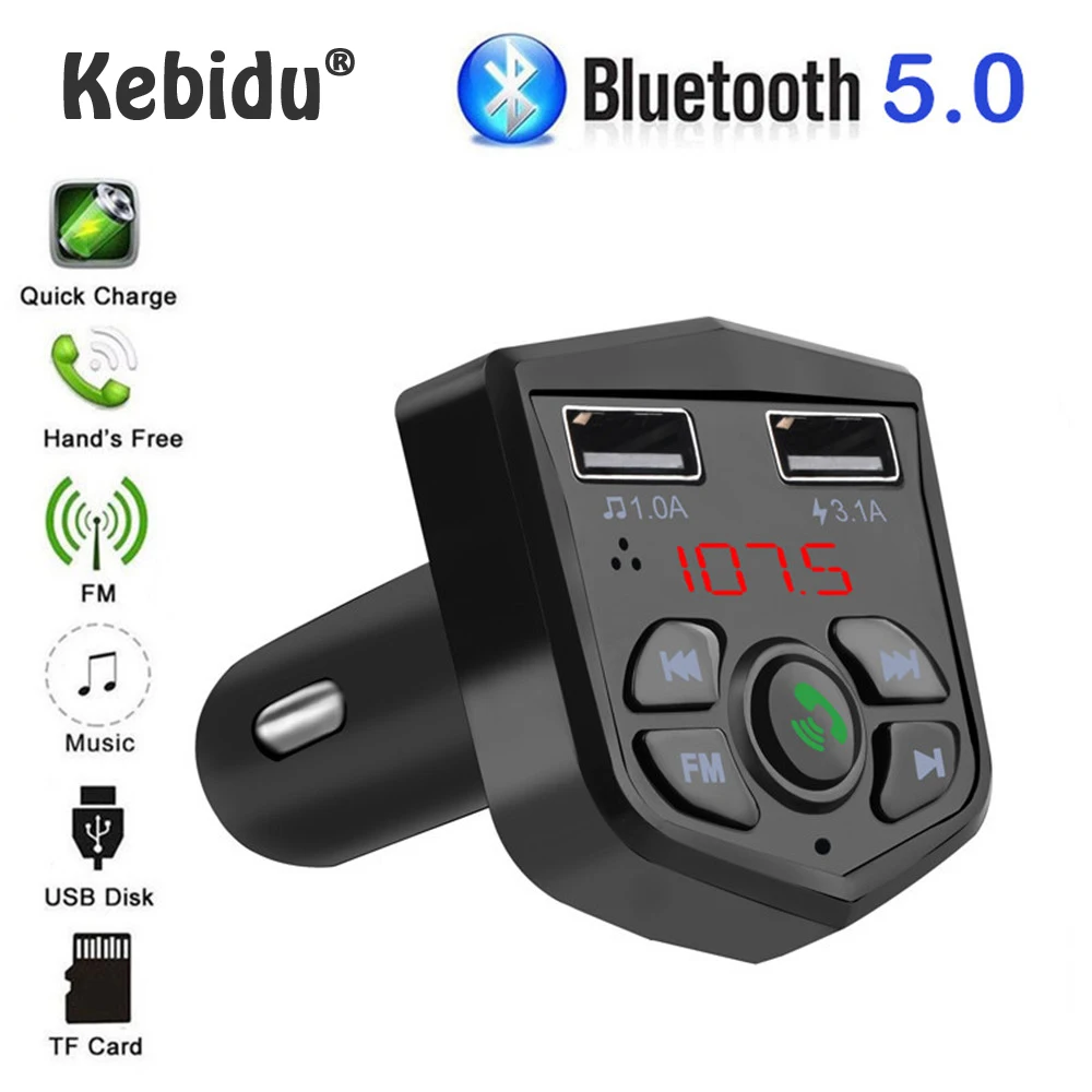 Автомобильное зарядное устройство Kebidu Bluetooth 5 0 быстрая зарядка для телефона А с