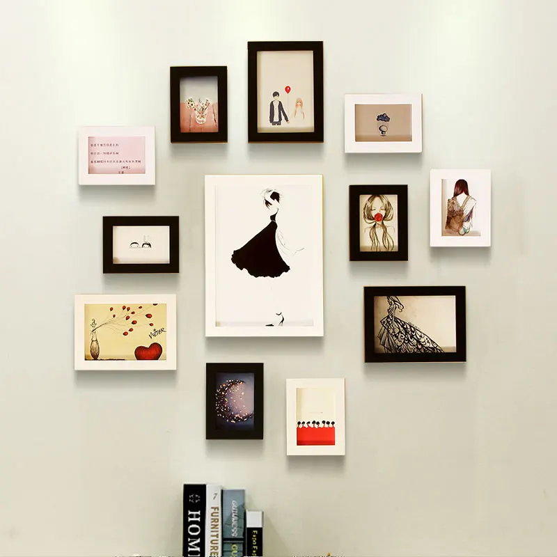 12 шт. рамка свадебной фотографии Современная для фото красочные дерево фоторамка