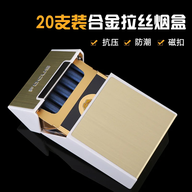 Новинка 1 шт. черный алюминиевый чехол для сигарет 20 обычный карман хранения