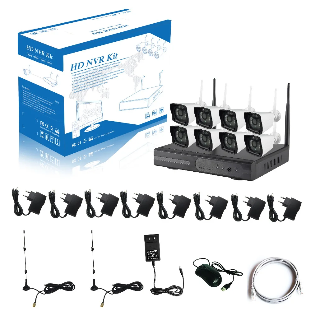 SunEyes SP-JK1808W 8CH HD Беспроводная ip-камера и NVR комплект подключи играй соединение с 8 шт
