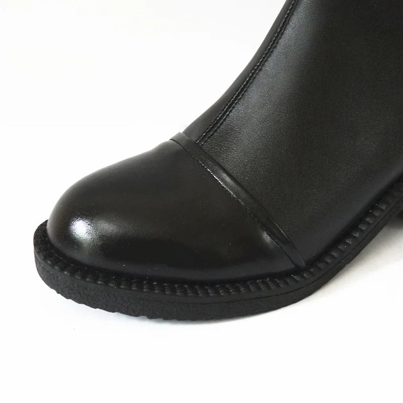 4 цвета Новая мягкая натуральная кожа на молнии женские низкие квадратный каблук