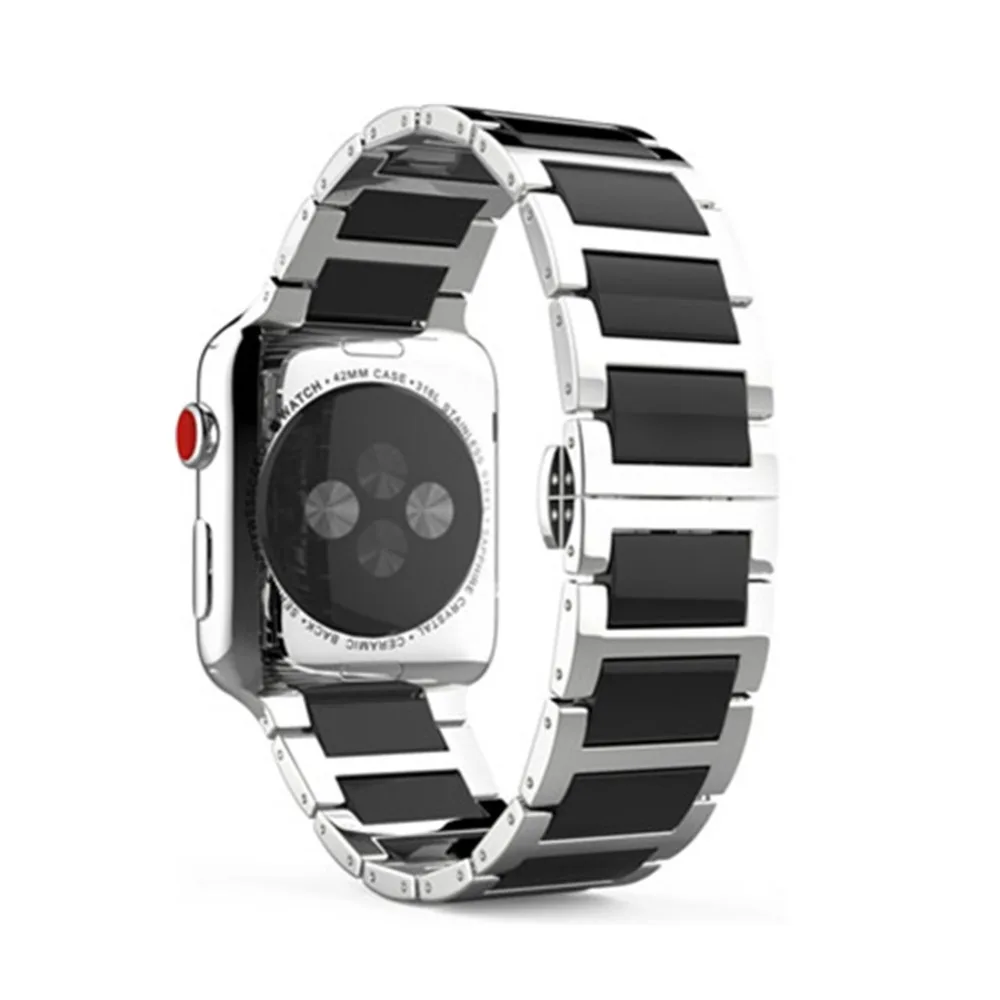 Ремешок из нержавеющей стали OSRUI для Apple watch band 42 мм 38 керамический звеньевой
