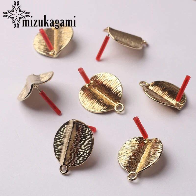 

Golden Zinc Alloy Ripple 3D Round Base Earrings Connector 22MM 6pcs/lot For DIY Fashion Earrings Jewelry Making Accessories