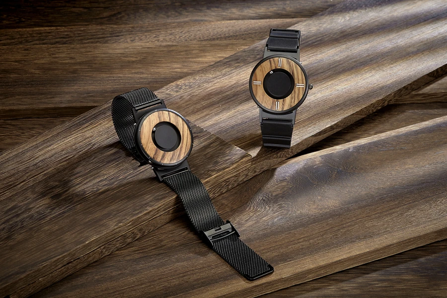 EUTOUR Mens Watch Magnetic Ball Watch Silicone Leather Steel Strap Quartz Unique Wristwatch Mens For Blindman zegarek meski