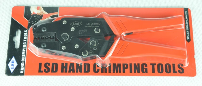 Обжимные клещи с храповым механизмом для неизолированных клемм и разъема 0 5-10 мм2