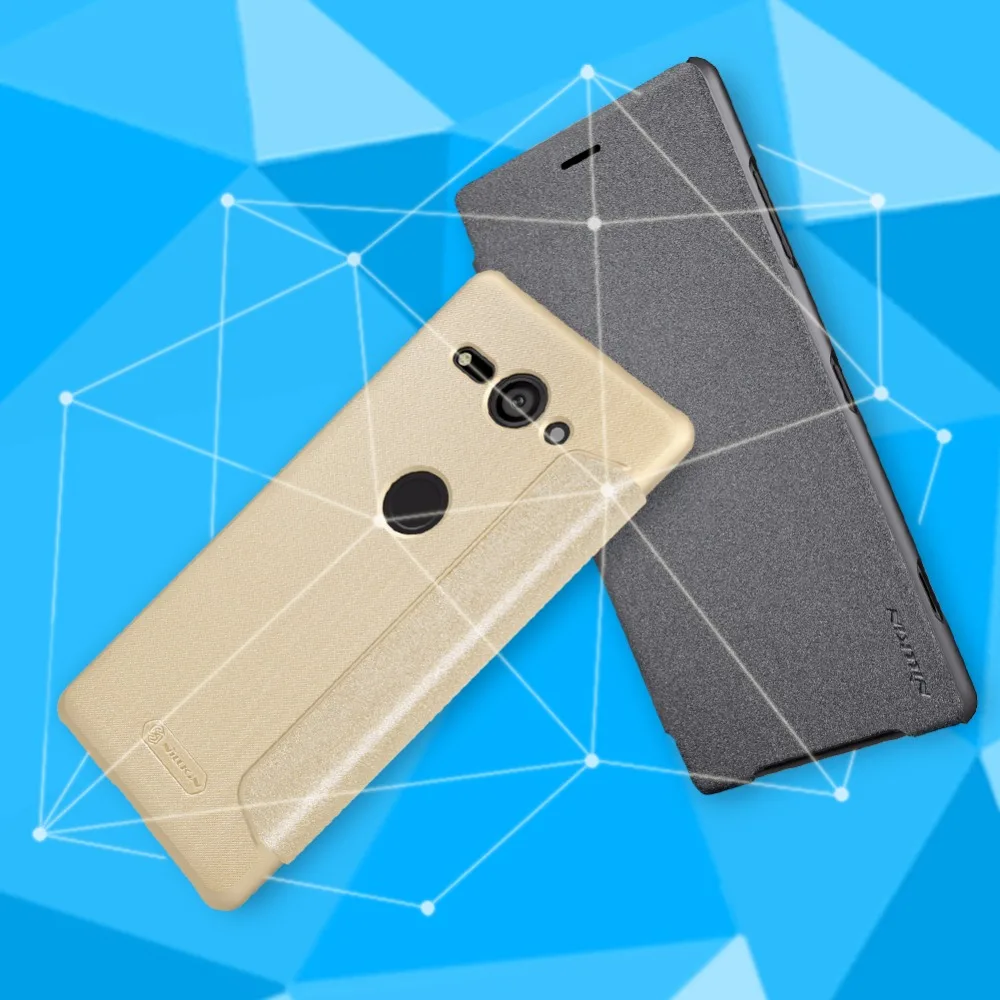 Компактный чехол NILLKIN Sparkle для Sony Xperia XZ2 Роскошный кожаный флип задняя крышка