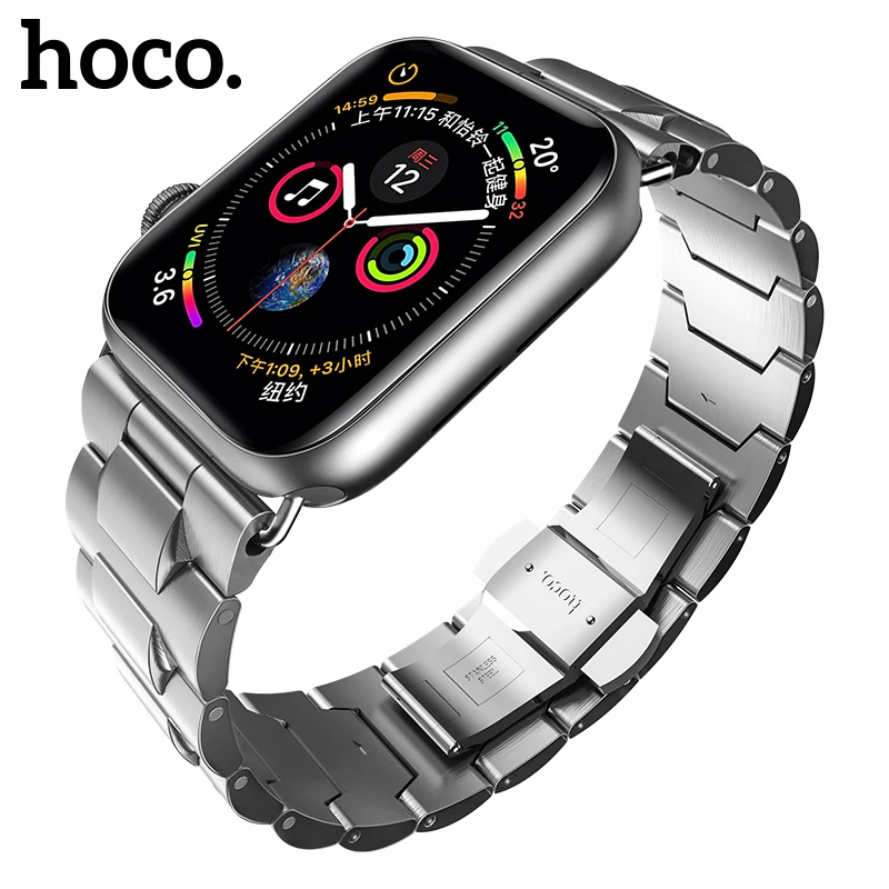 Металлический ремешок HOCO для Apple Watch 42 мм 44 iWatch 40 38 браслет из нержавеющей стали с