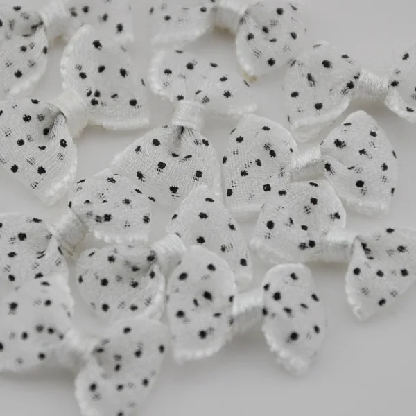 White 30 шт органзы Ленточные банты Цветочные Dot аппликация, Швейное Ремесло комплекты Upick A013 - Цвет: White