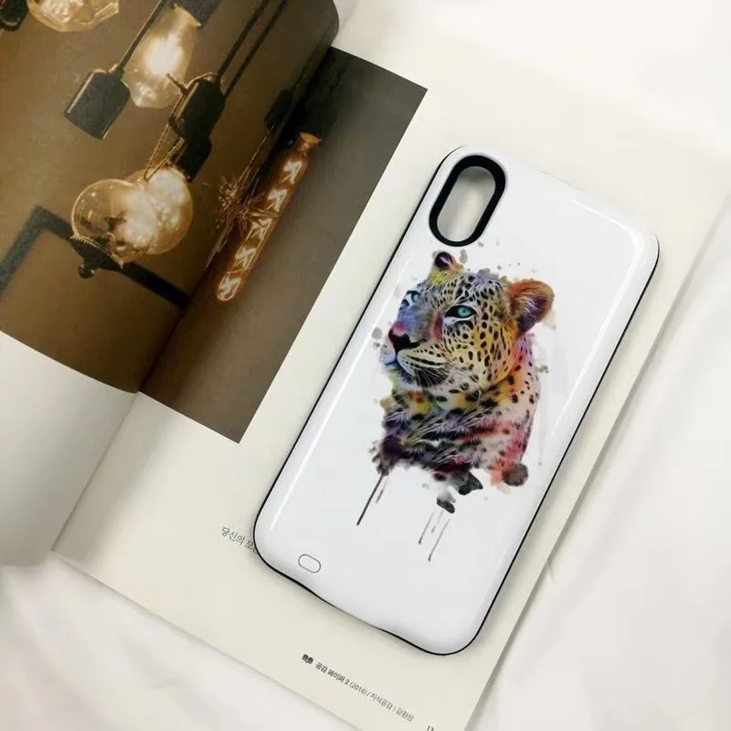 Чехол с рисунком кота 6000 мАч зарядное устройство для iphone xs 6plus 7plus 8 plus зарядка 3000