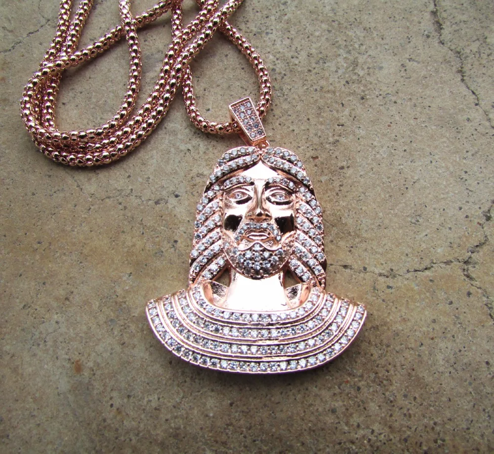 Лидер продаж Новинка Iced хип-хоп ювелирных изделий Горячая марка розовое золото CZ