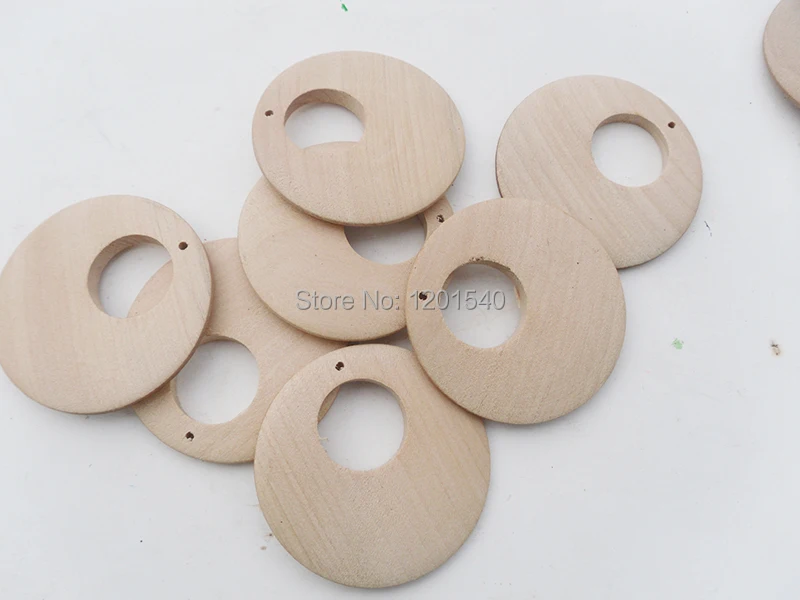 50 шт./лот мм необработанные серьги из натурального дерева с большим отверстием