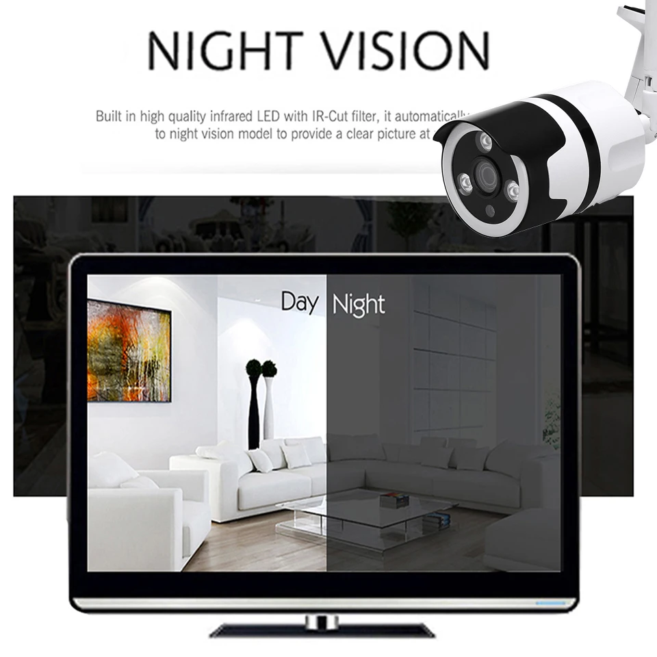 DAYTECH Wi-Fi IP Камера 2MP Беспроводной Камеры видеонаблюдения CCTV двухстороннее аудио ИК Ночное видение Водонепроницаемый Wi-Fi записывать видео монитор