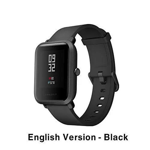 Huami Amazfit Bip Смарт-часы английский/испанский/русский gps, умные часы для Android iOS монитор сердечного ритма Бесплатный подарок ремень - Цвет: black