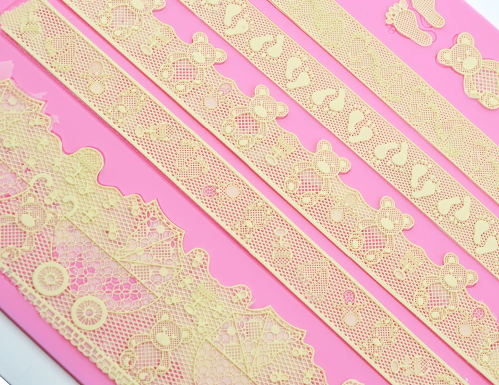 Детская каретка медведь соска маленькая нога помадка торт украшение силиконовая