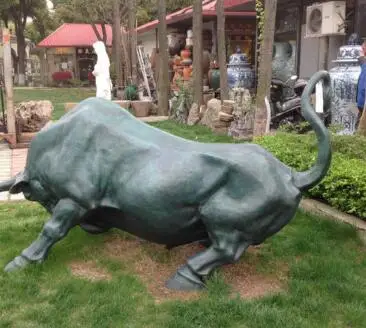 Арт-деко скульптура стена улица бык бронзовая статуя 2217 | Дом и сад