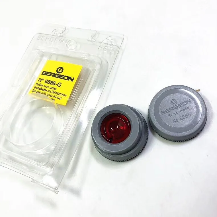 Bergeon 6885-G oil-cups.Coloured synthtic-материал с бахромой стекло масло-чашки для часов инструменты