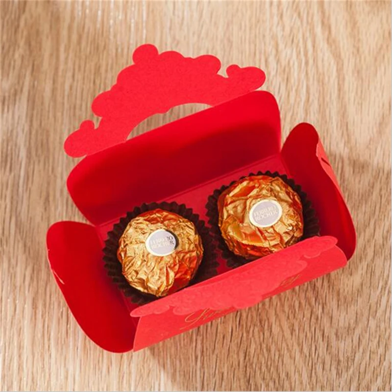 50 шт./лот сладкая любовь Свадебная коробка для конфет Свадебные сувениры и