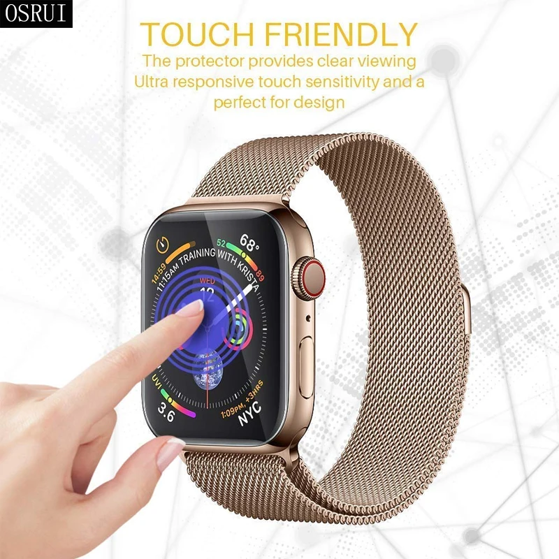Защитная пленка для Apple watch 38 мм 42 мм 40 мм 44 мм iwatch series 4 3 2 1 Защитная мягкая полная крышка для Apple watch band(нет