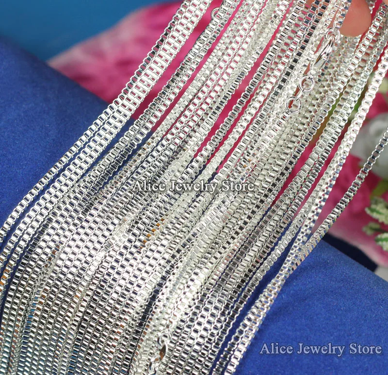Оптовая продажа 10 шт./лот модное серебряное ожерелье цепи 1 мм Посеребренная
