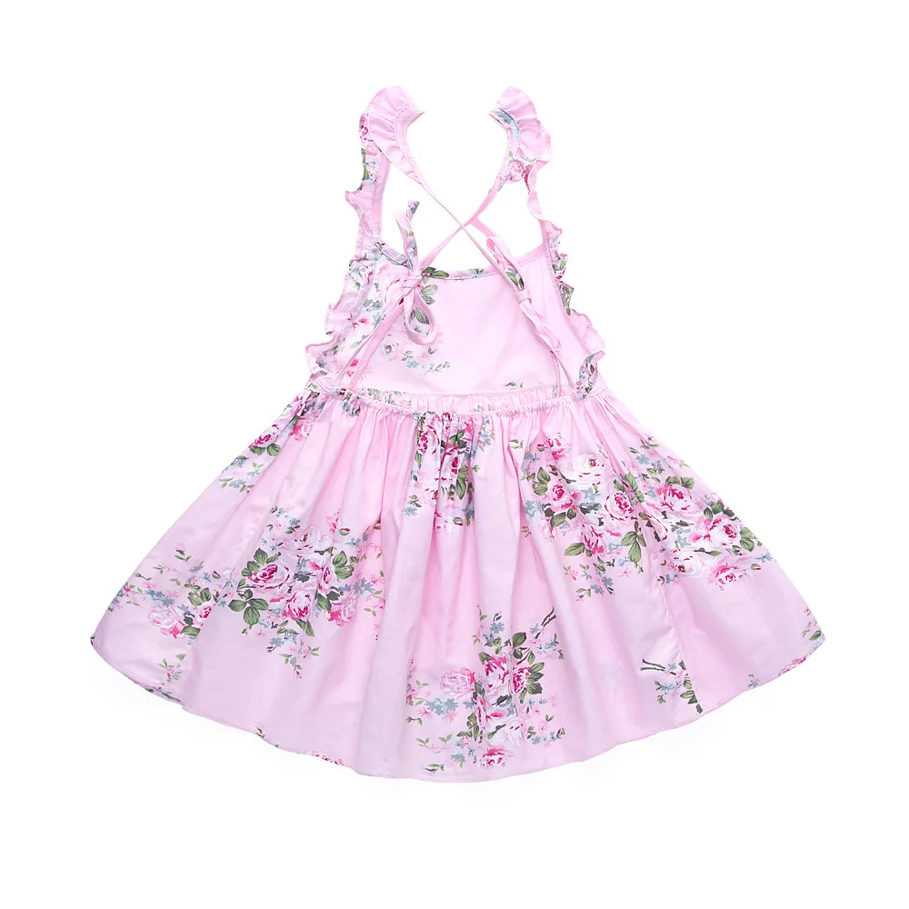 Baby Girls Dress 2018 Summer Beach Style Floral Print Party Backless Dresses For Vintage Toddler Girl Clothes | Детская одежда и