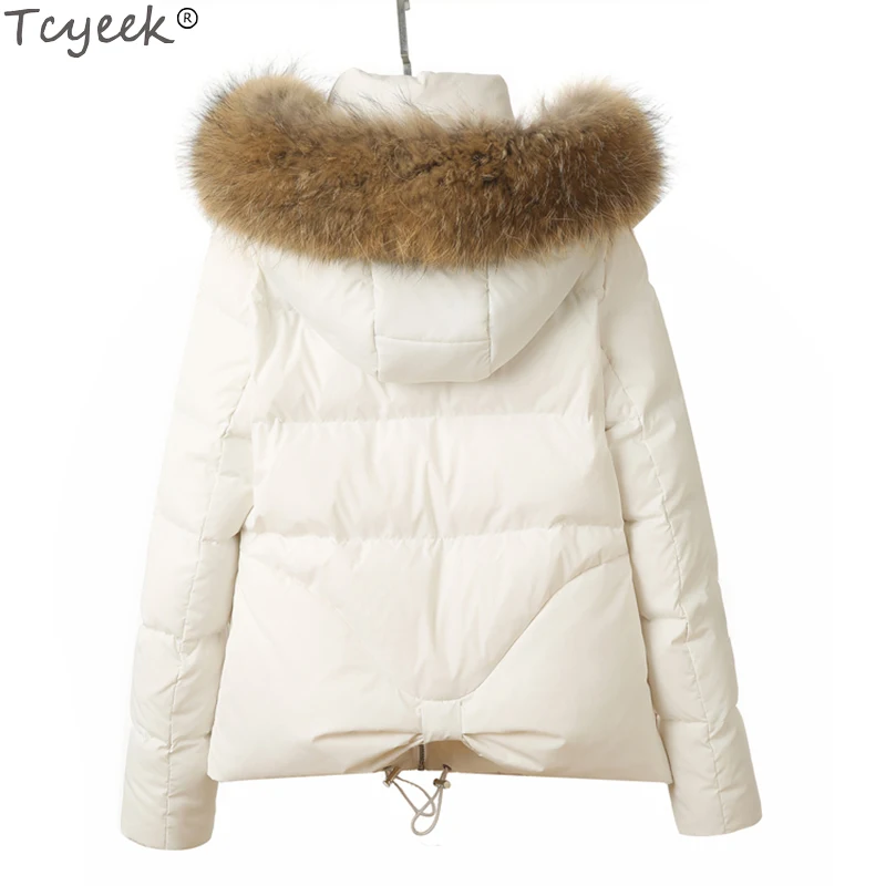 

Tcyeek 2020 High Qaulity Natural Racoon fur Duck Down Jacket Women Winter Short Coats clothes 2XL Abrigos Mujer Outwear LX1268