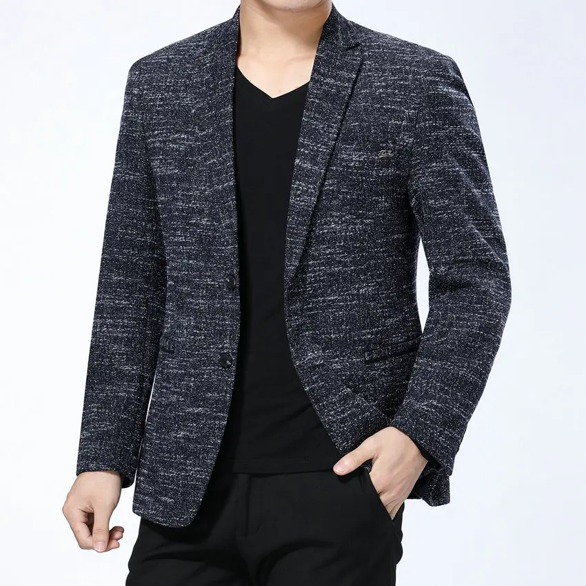 Мужской приталенный пиджак WAEOLSA из Шерсти Серого кофейного цвета пальто XL